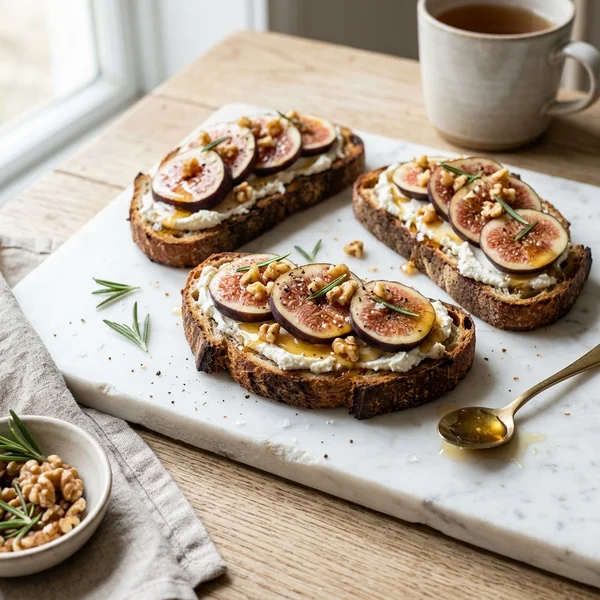 Tostas de Higos Frescos con Queso de Cabra y Nueces